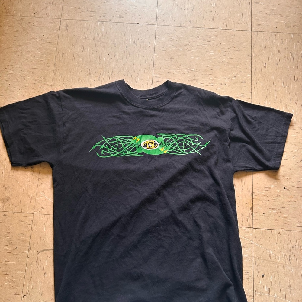 Jerzees Black T-Shirt with Green Graphic